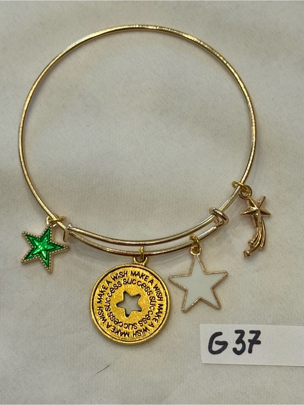 G37 Wish Stars Charm Bangle Bracelet